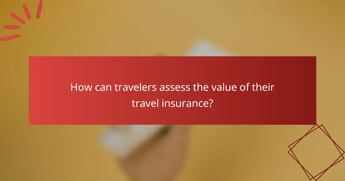 How can travelers assess the value of their travel insurance?