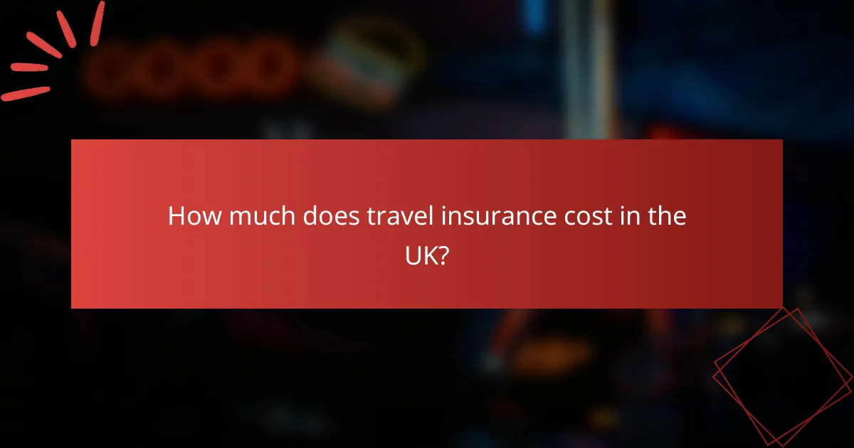 How much does travel insurance cost in the UK?
