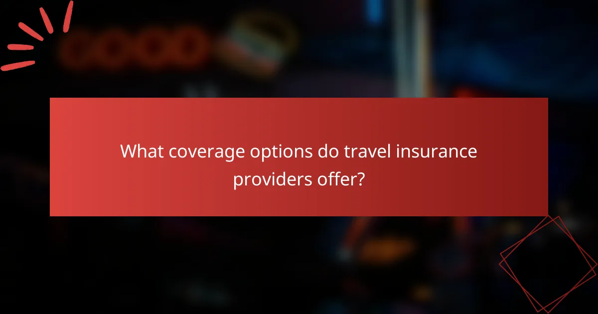 What coverage options do travel insurance providers offer?